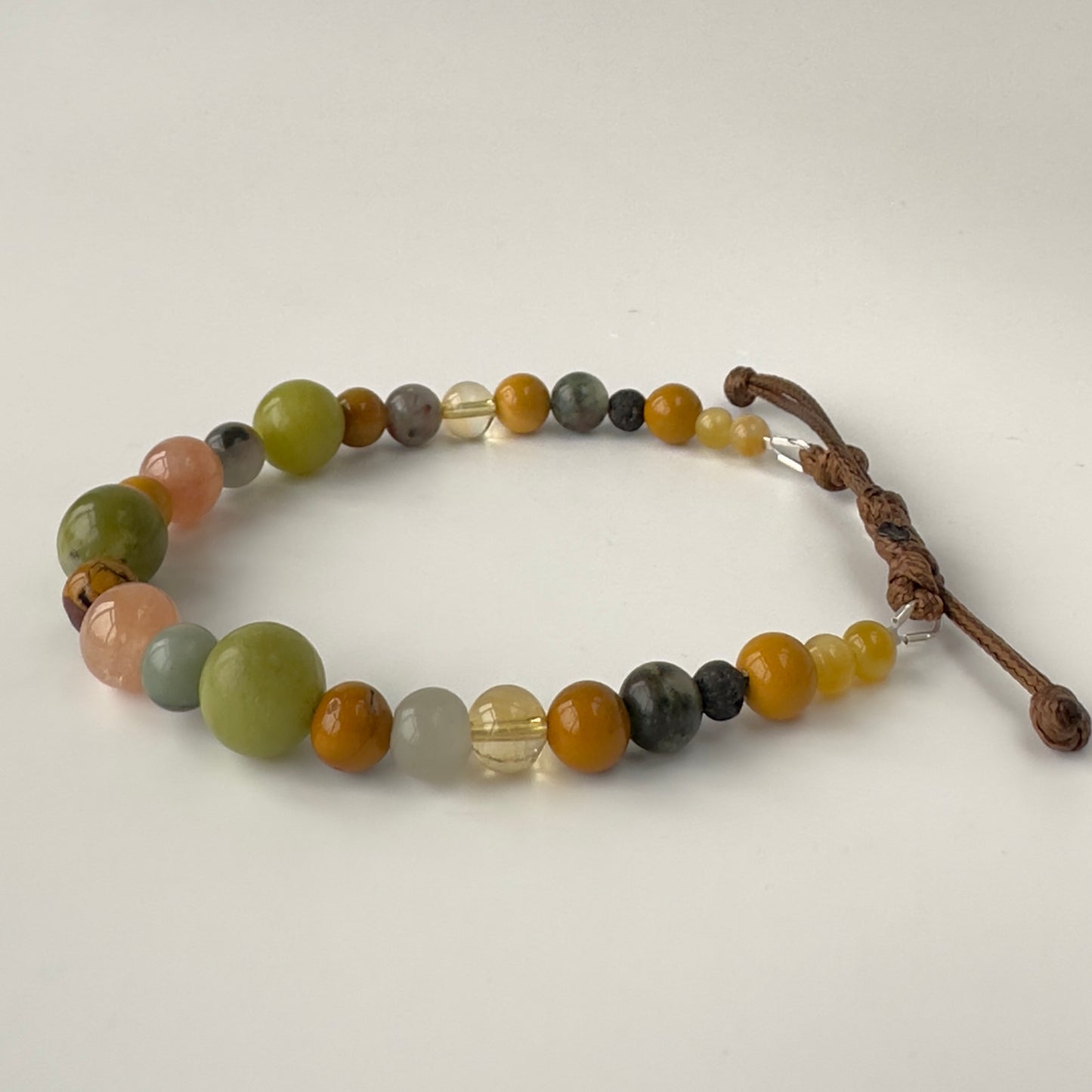 Unisex Healing Crystal Solar Plexus Chakra bracelet with aromatherapy beads