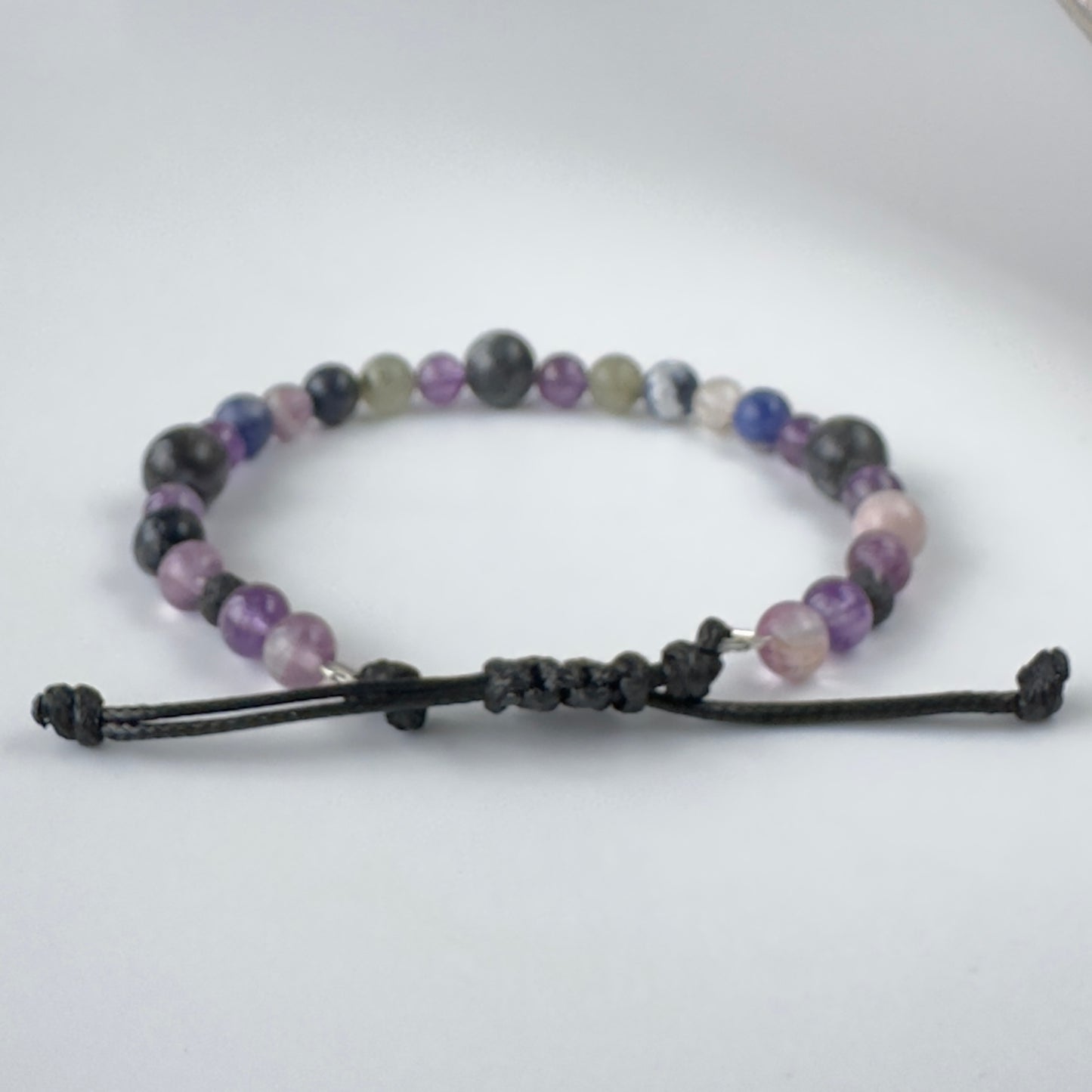Unisex Healing Crystal Third Eye Chakra bracelet with aromatherapy beads