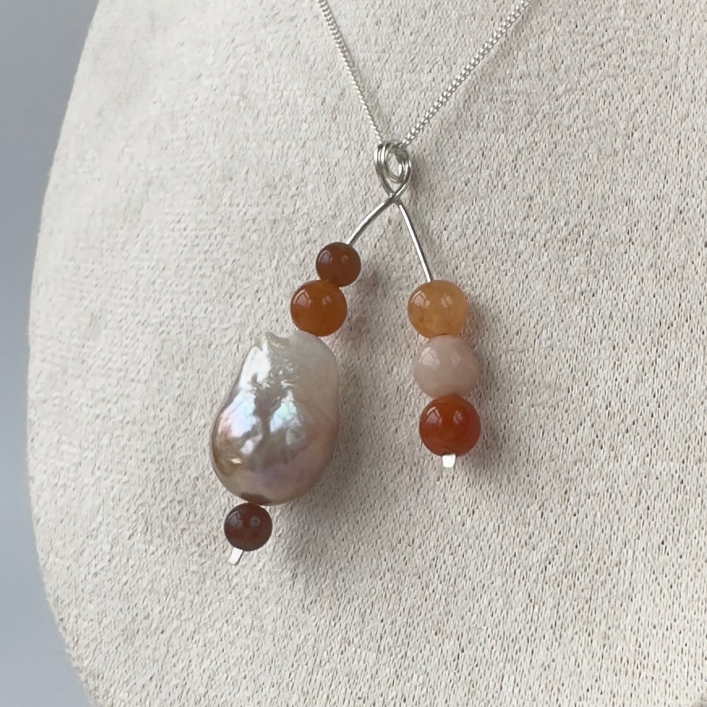 Sacral Chakra Healing Crystal & Sterling Silver pendant with 18” chain