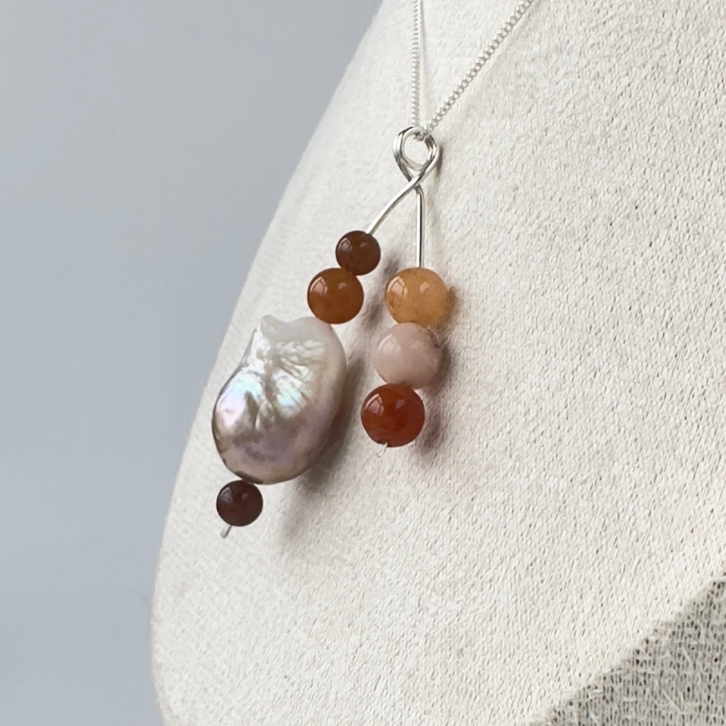 Sacral Chakra Healing Crystal & Sterling Silver pendant with 18” chain