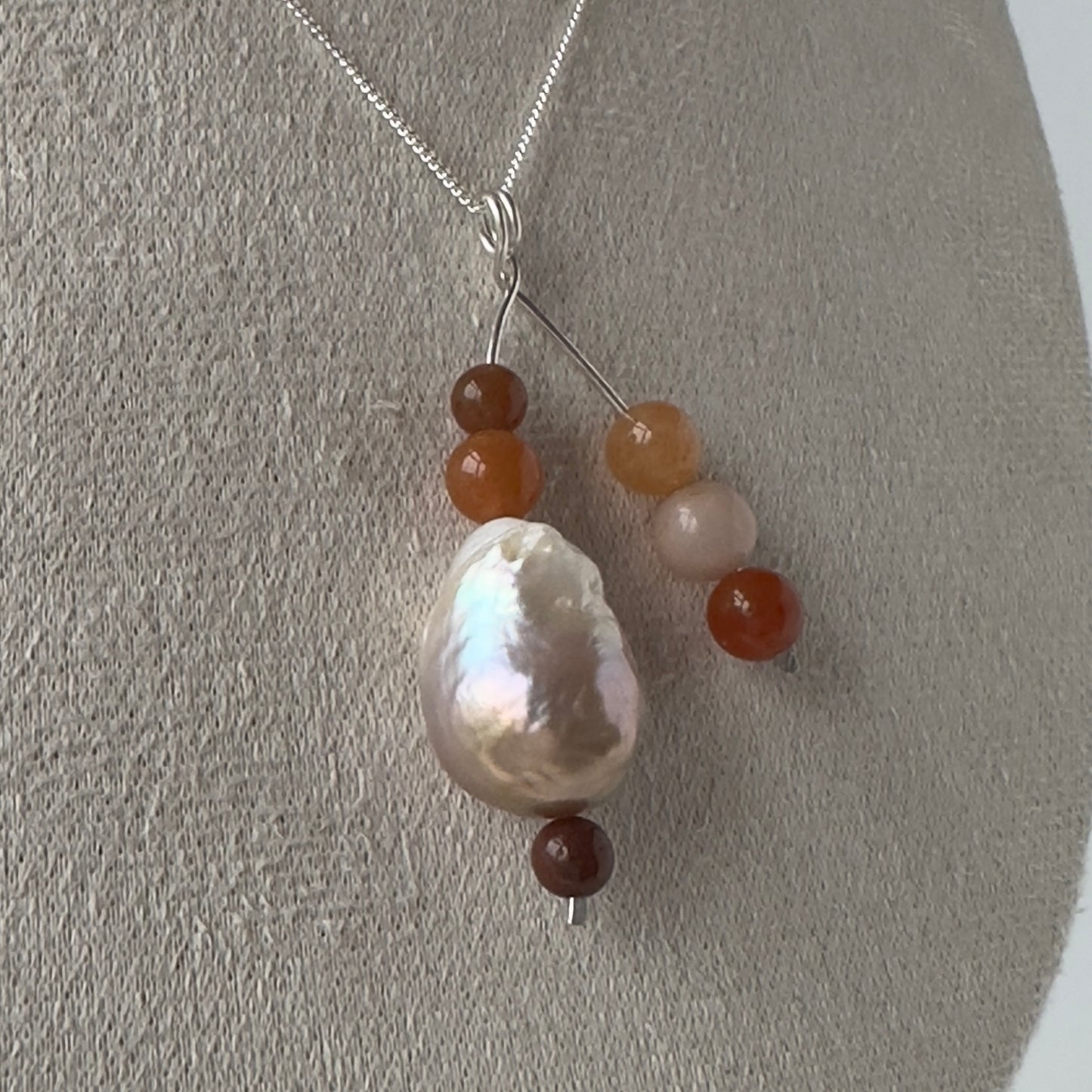 Sacral Chakra Healing Crystal & Sterling Silver pendant with 18” chain