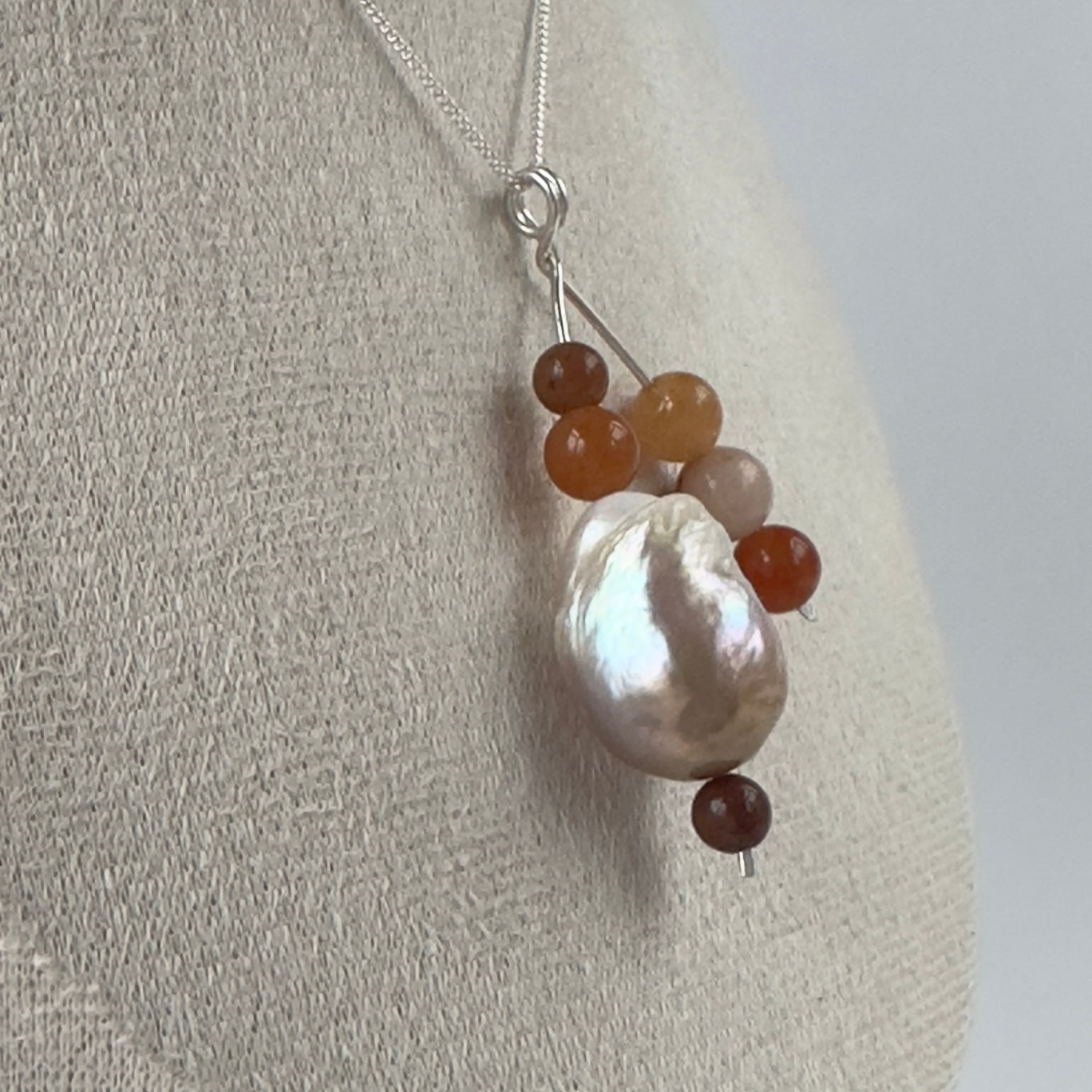 Sacral Chakra Healing Crystal & Sterling Silver pendant with 18” chain