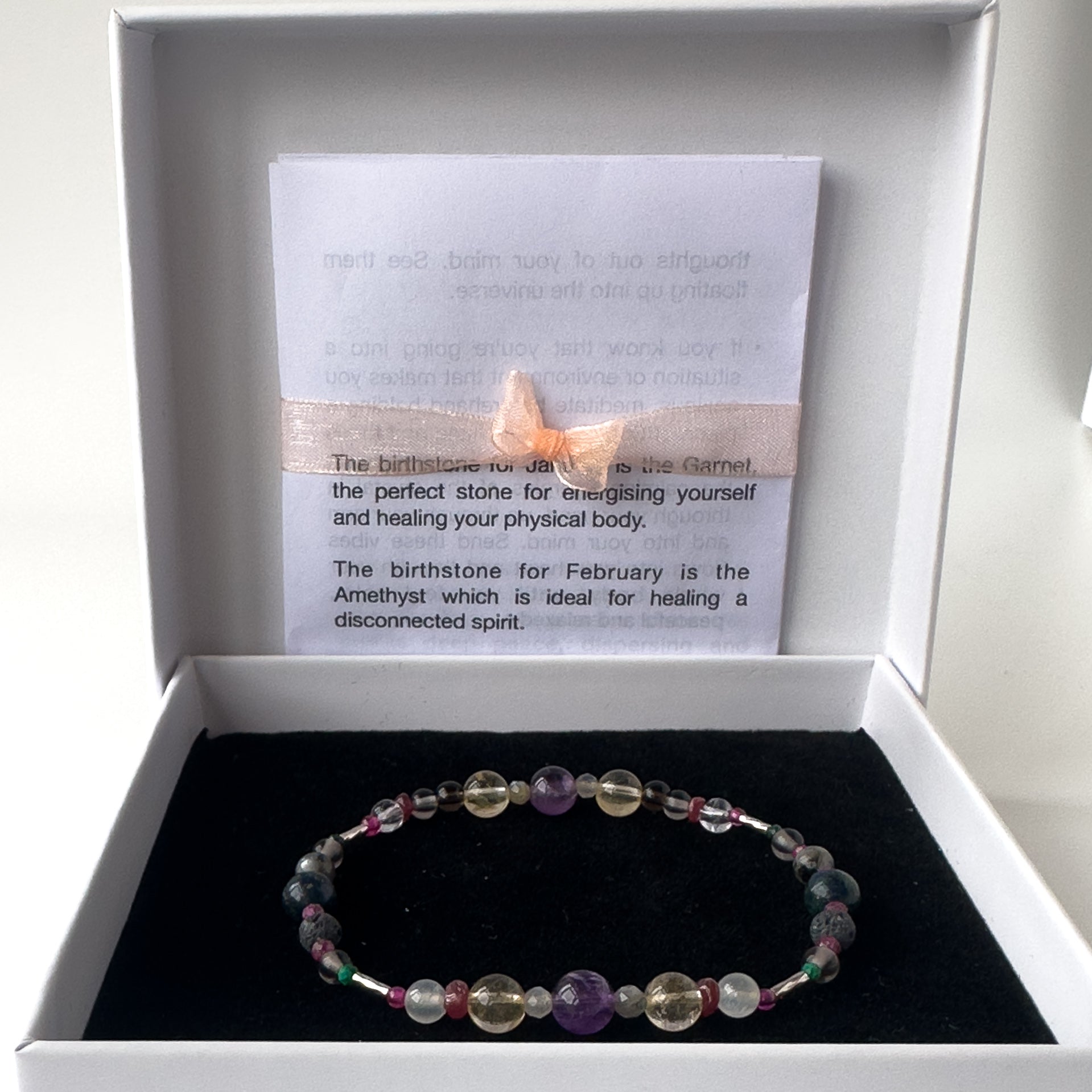 Sagittarius Healing Crystal bracelet for Grief & Loss In box