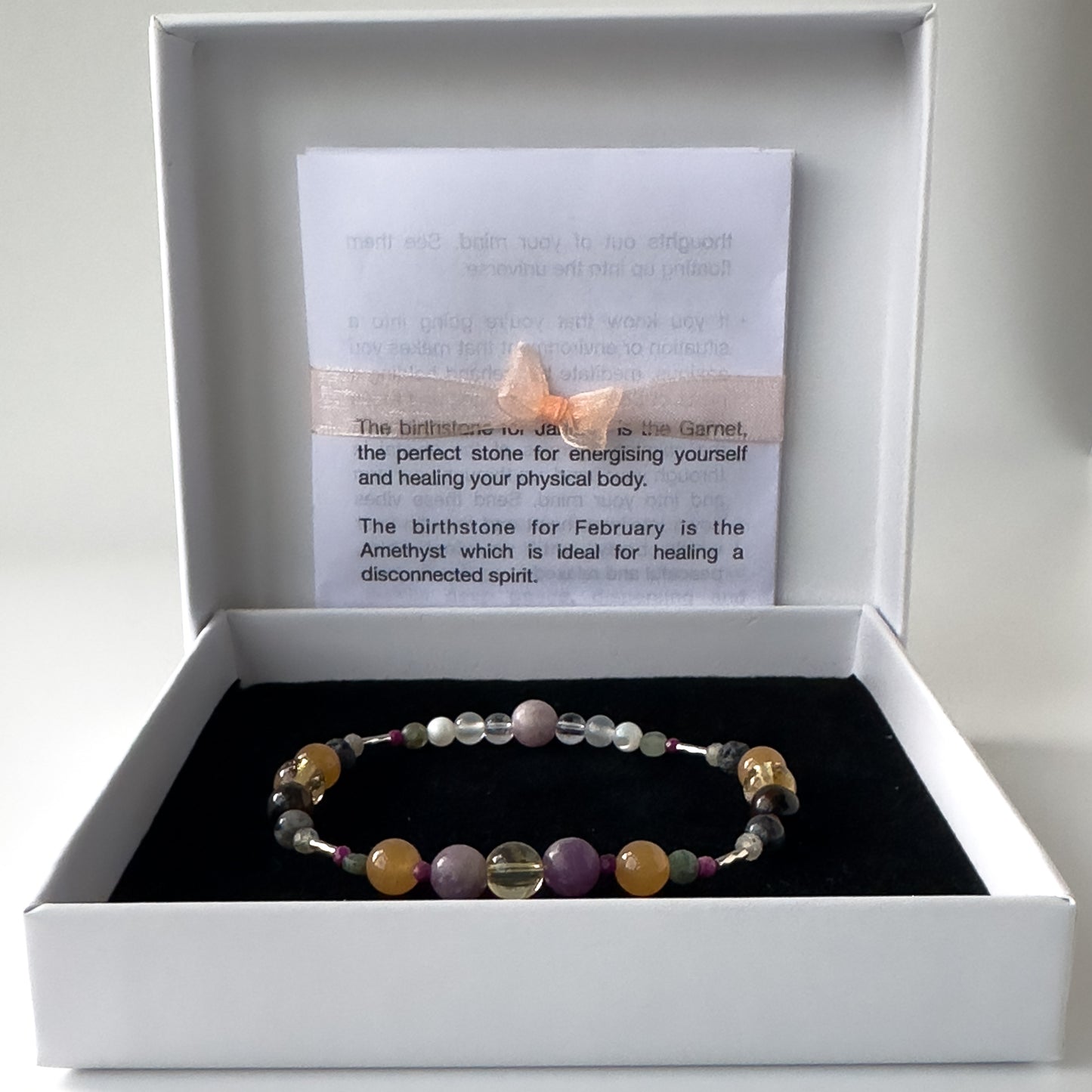 Libra Healing Crystal bracelet for Grief & Loss in a box