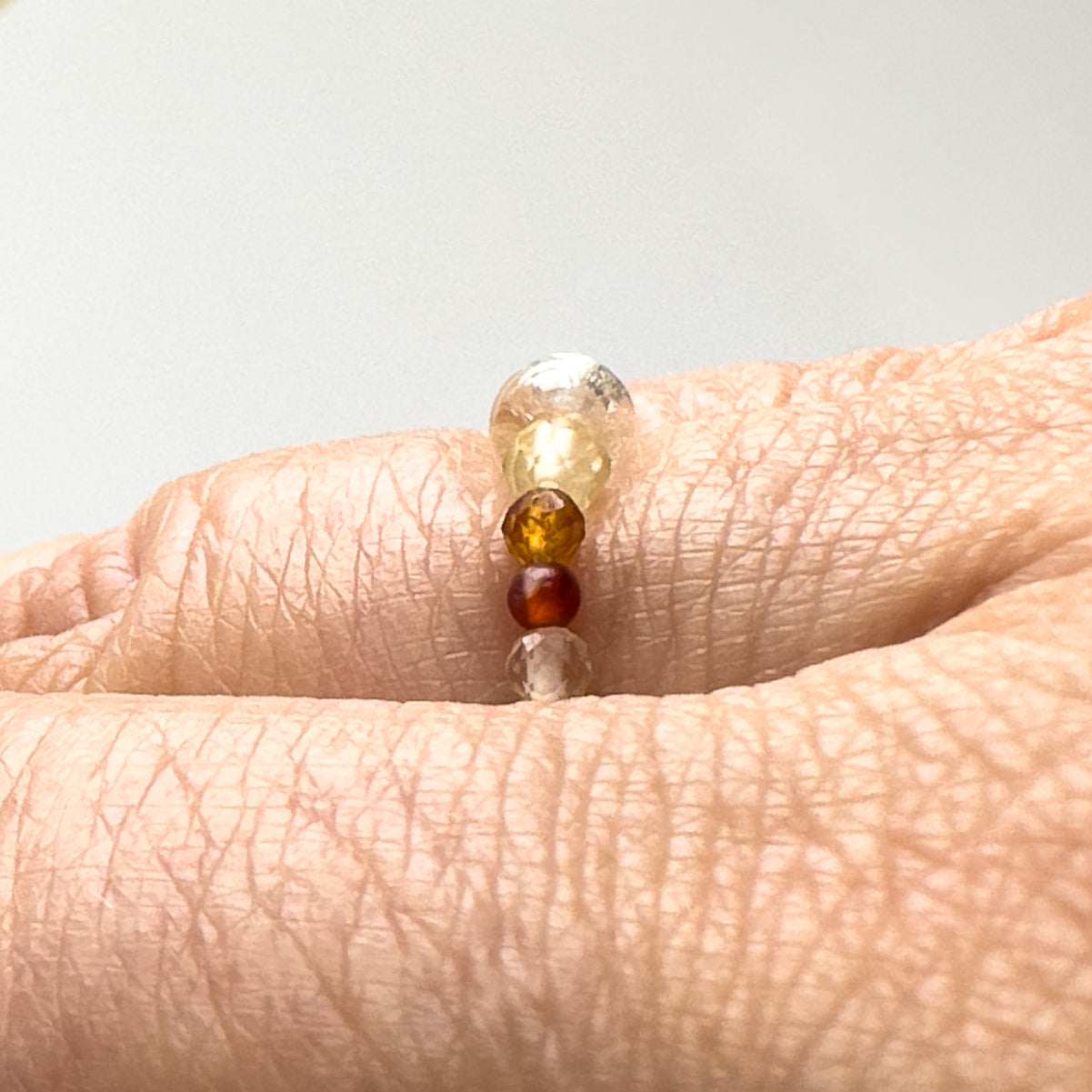 Aries Healing Crystal ring for Courage profile view on a finger