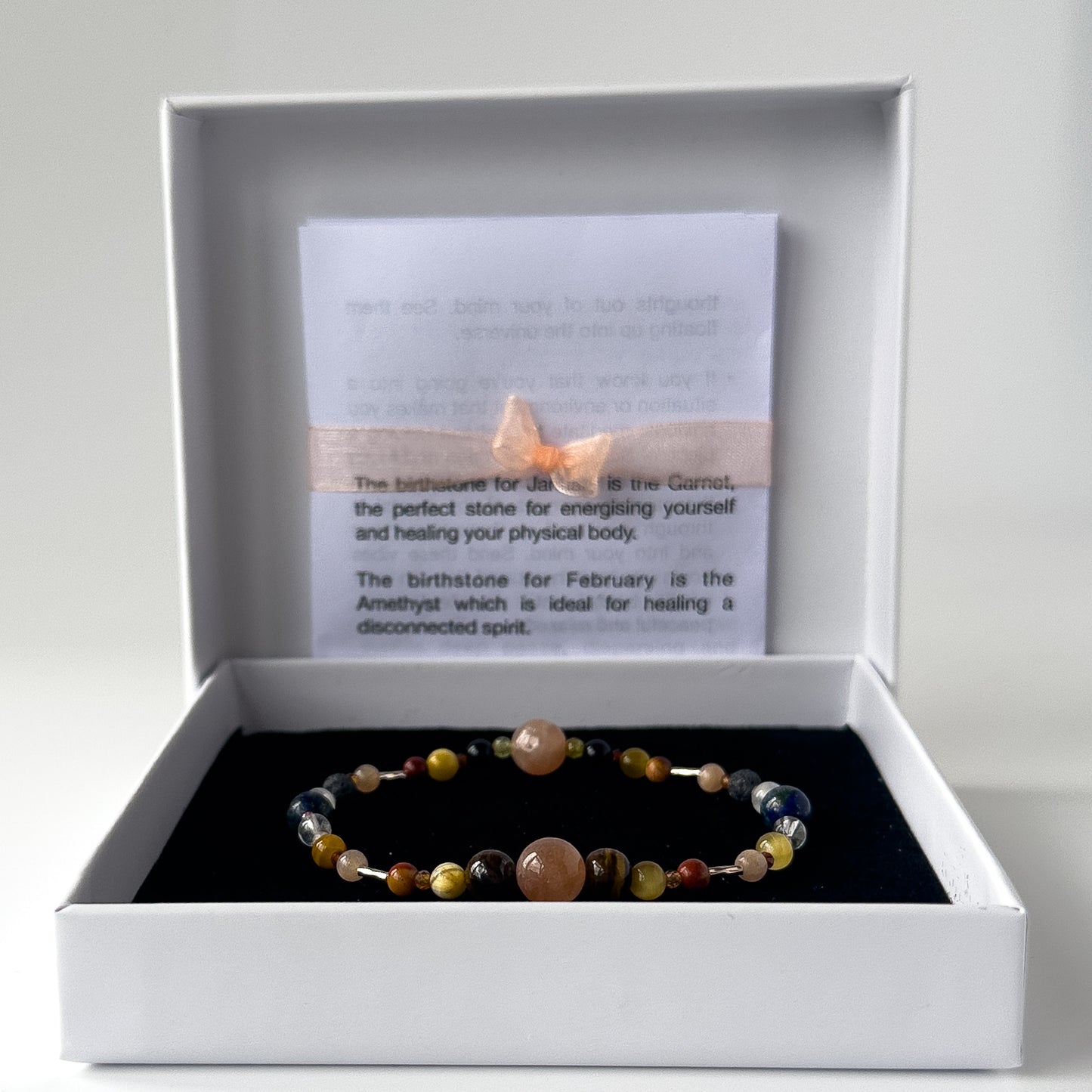 Leo Birthstone Healing Crystal bracelet for Confidence and Self-esteem in gift box
