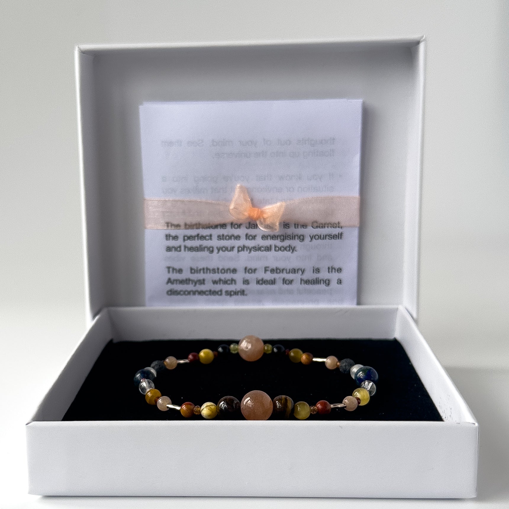 Leo Birthstone Healing Crystal bracelet for Confidence and Self-esteem in gift box