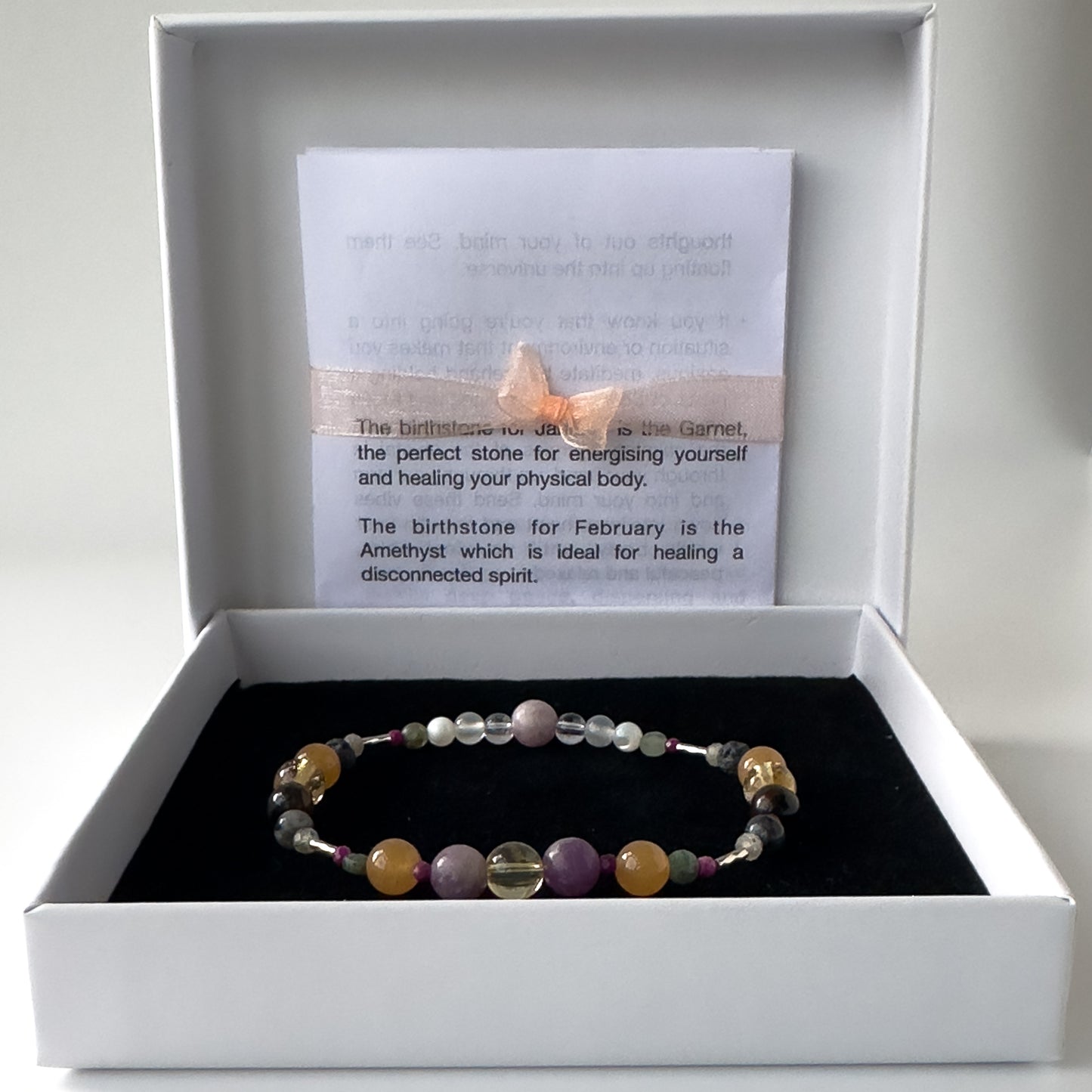 Libra Birthstone Healing Crystal bracelet for Grief & Loss support in a box