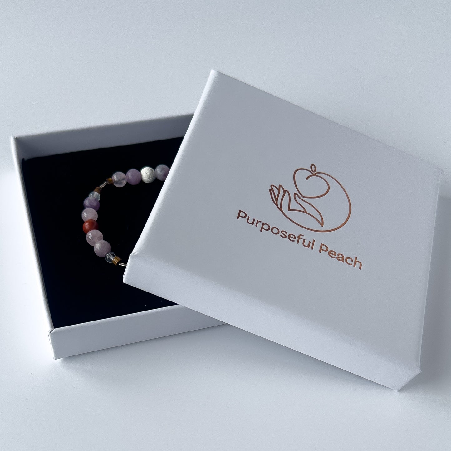 Libra Healing Crystal bracelet for Love in branded Purposeful Peach box