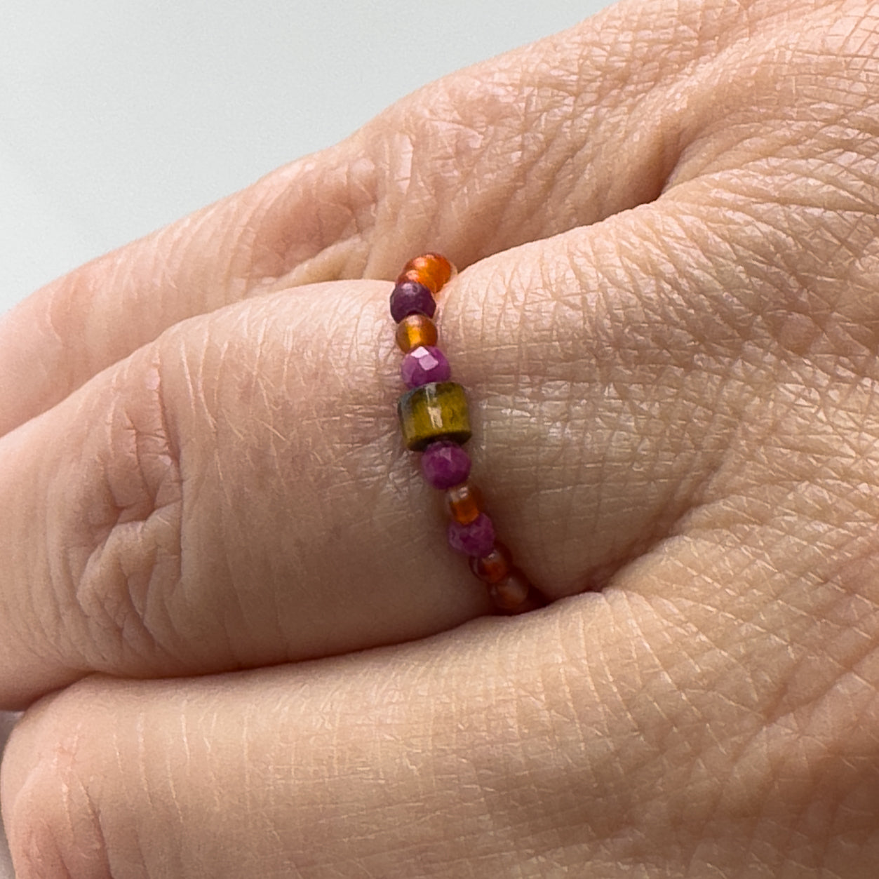 Libra Healing birthstone Crystal ring for Strength and Courage on finger