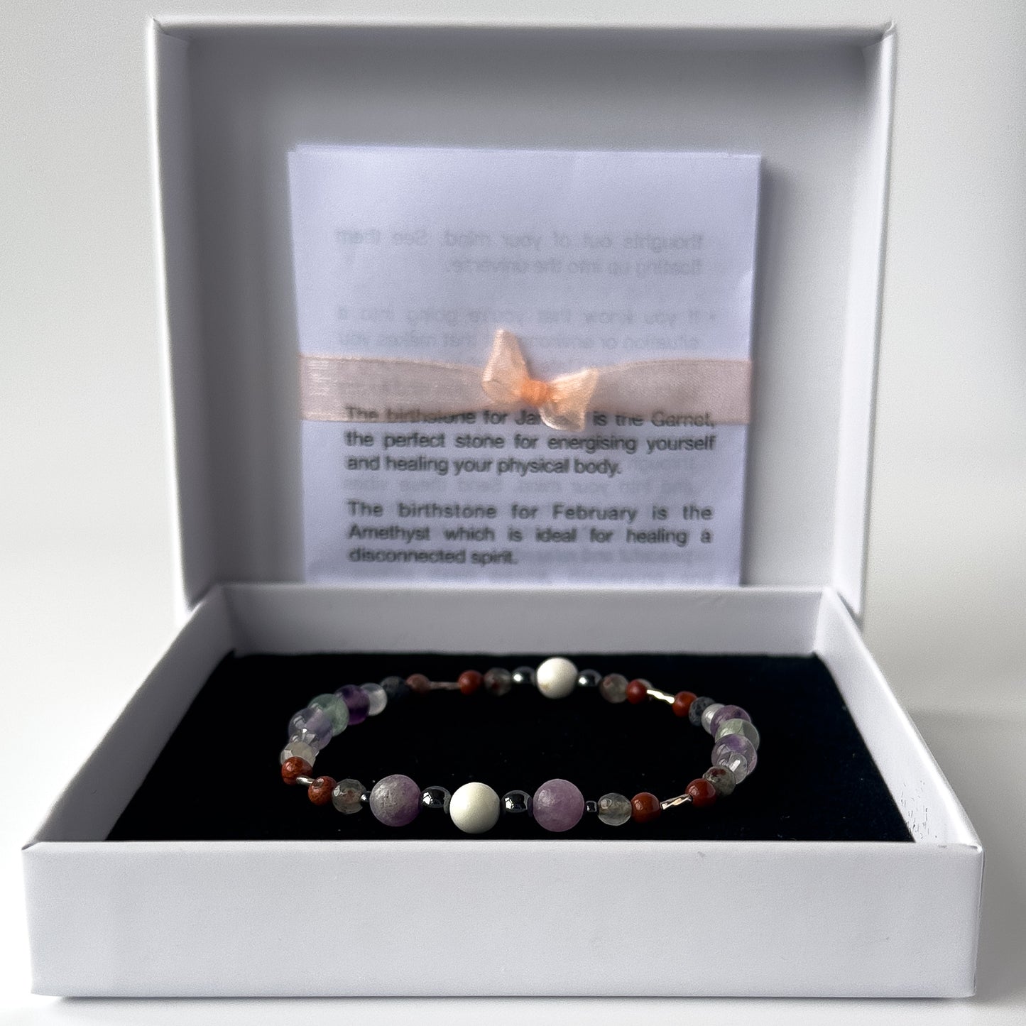 Pisces Birthstone Healing Crystal bracelet for Confidence and Self-esteem in gift box