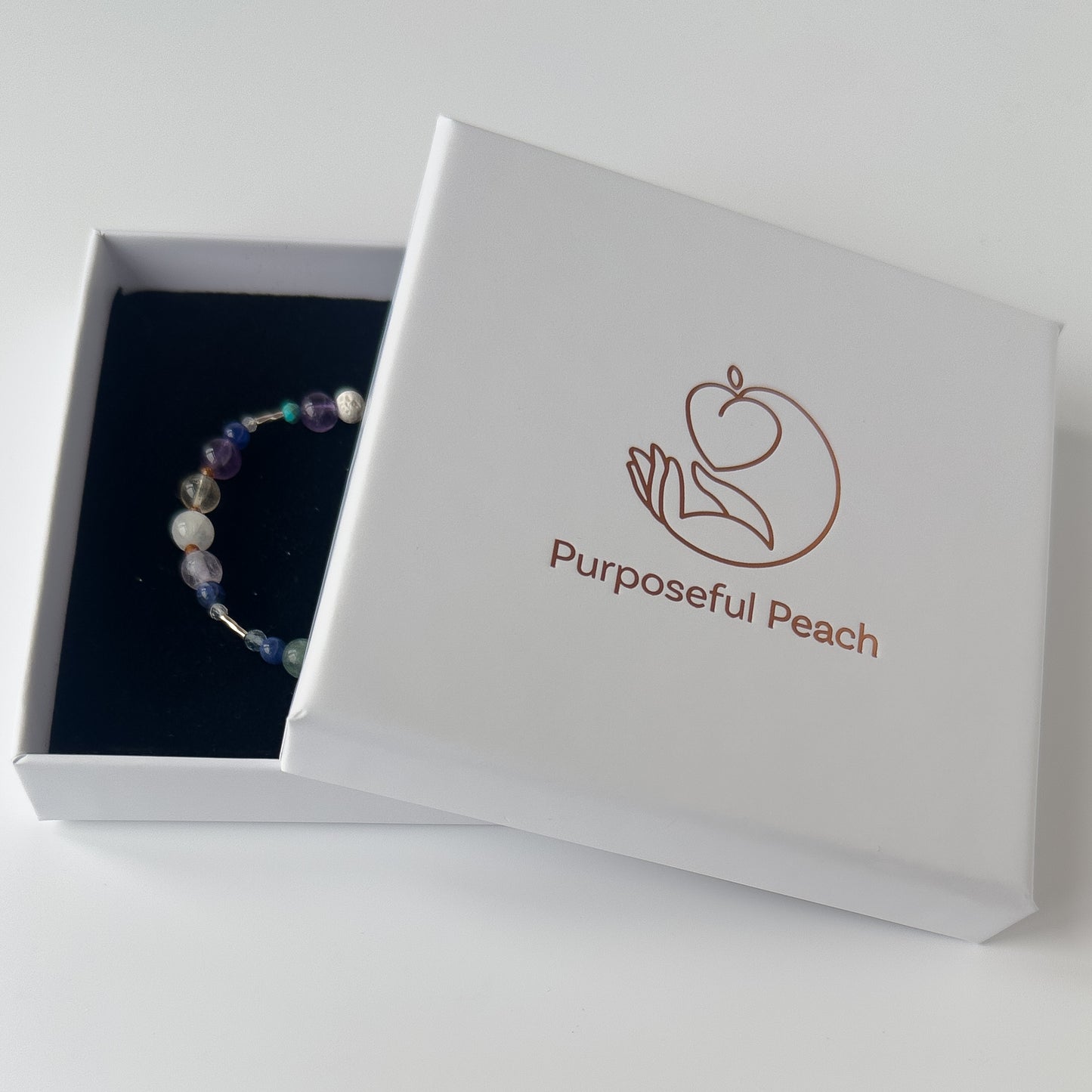 Sagittarius Healing Crystal bracelet for Willpower in branded Purposeful Peach box
