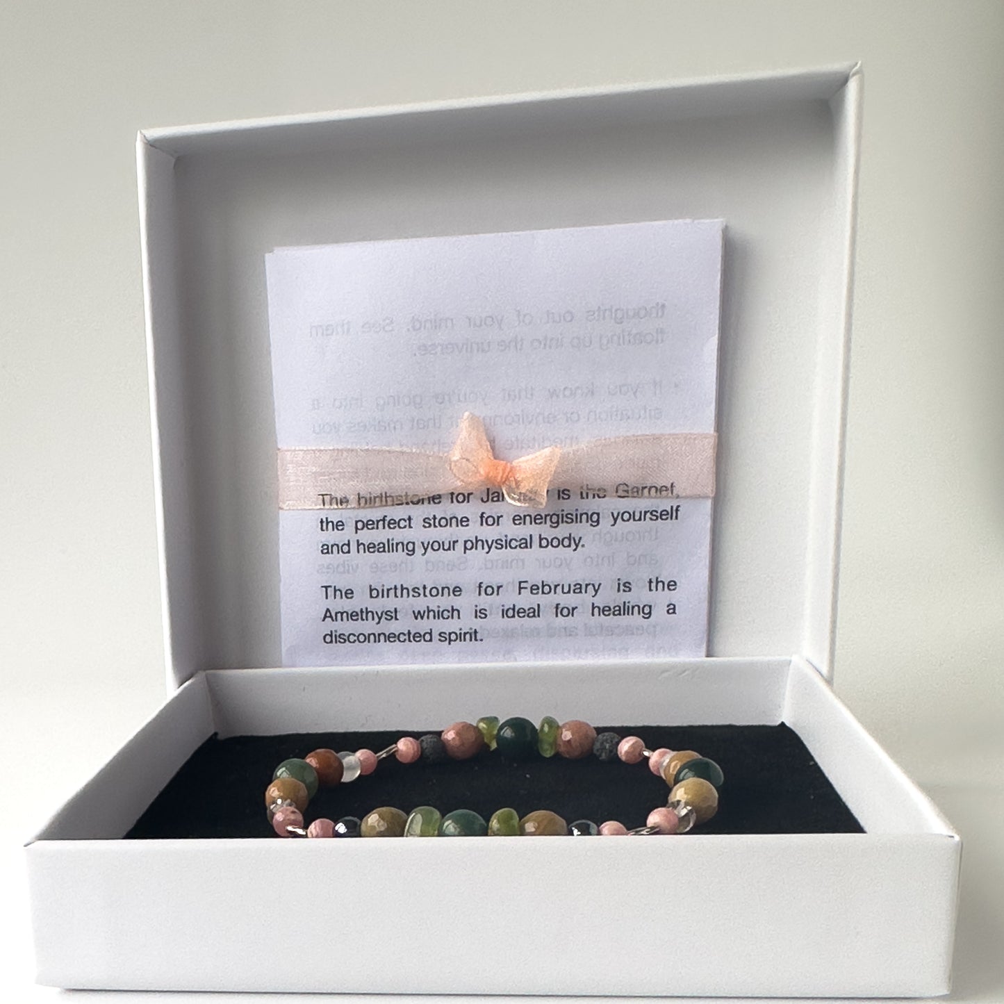 Scorpio Birthstone Healing Crystal bracelet for Love and Compassion in box