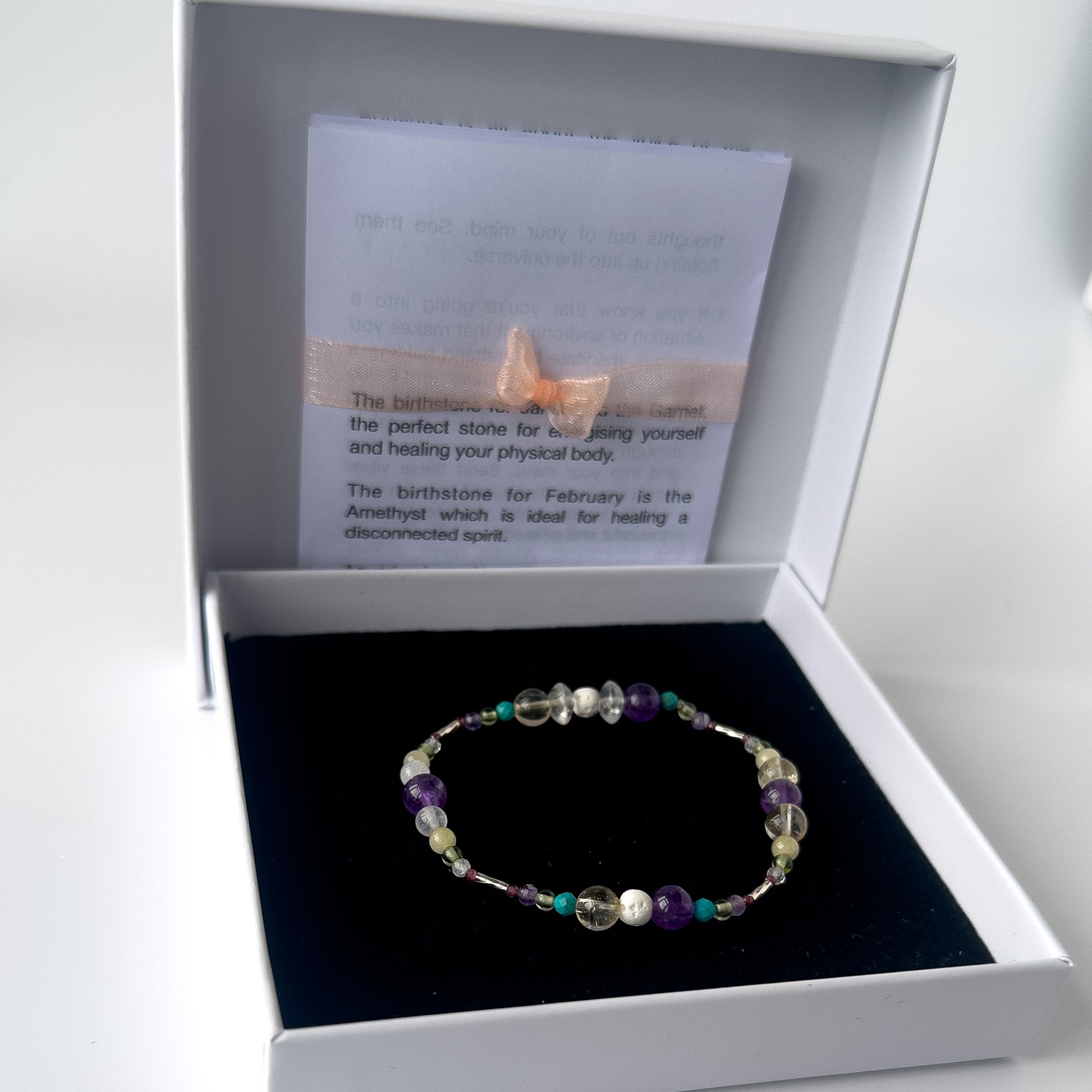 Scorpio Birthstone Healing Crystal bracelet for Determination & Willpower in box