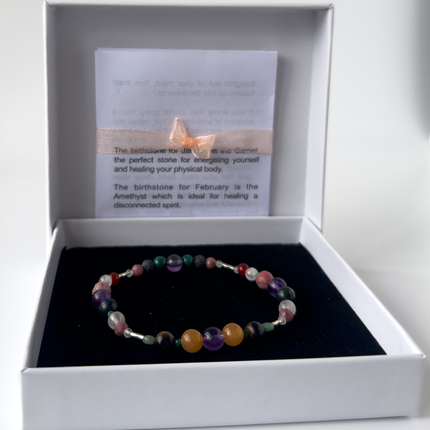 Taurus Birthstone Healing Crystal bracelet for Grief & Loss support in box