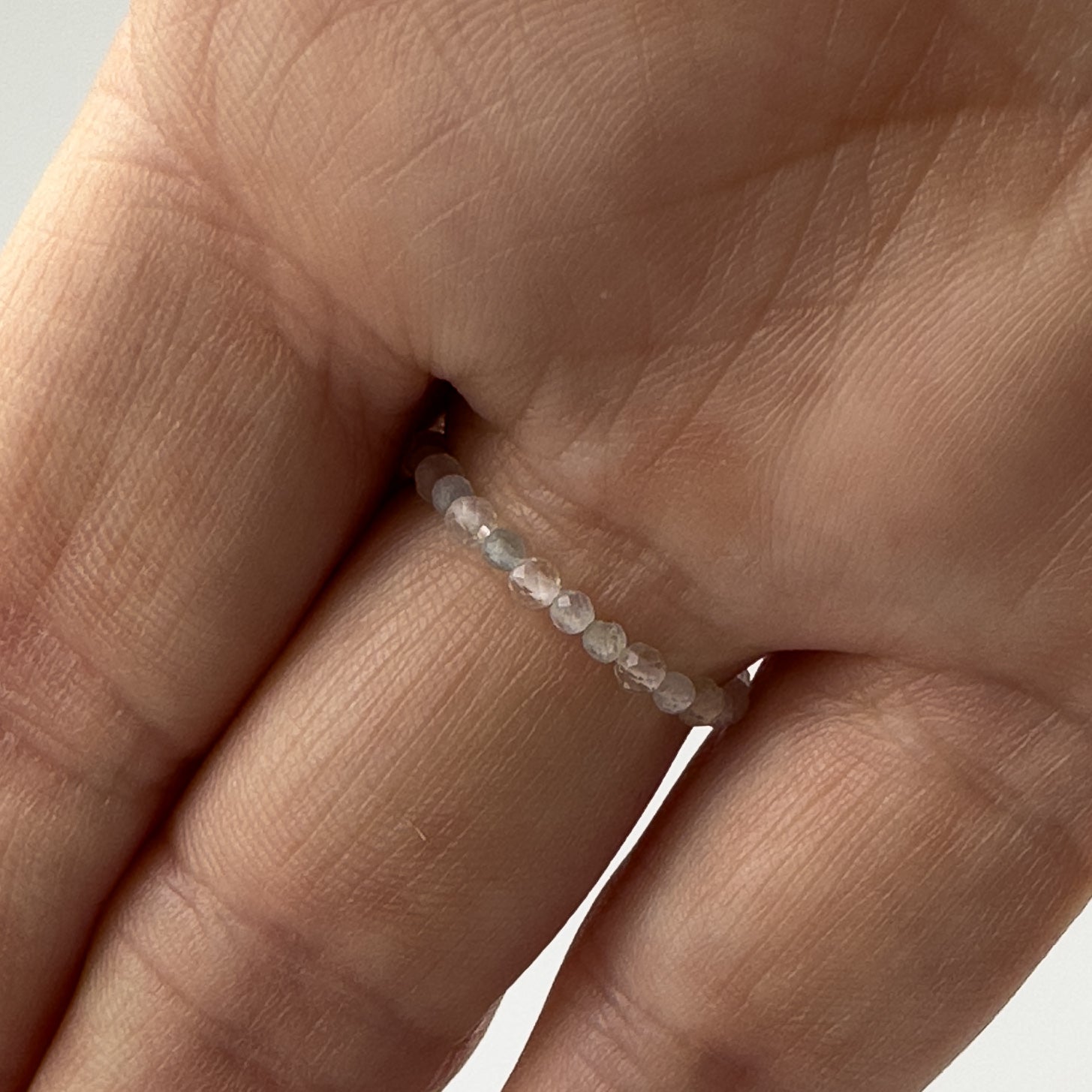 Underside of Courage Birthstone Healing Crystal ring for Gemini, Aries, Libra or Scorpio on finger